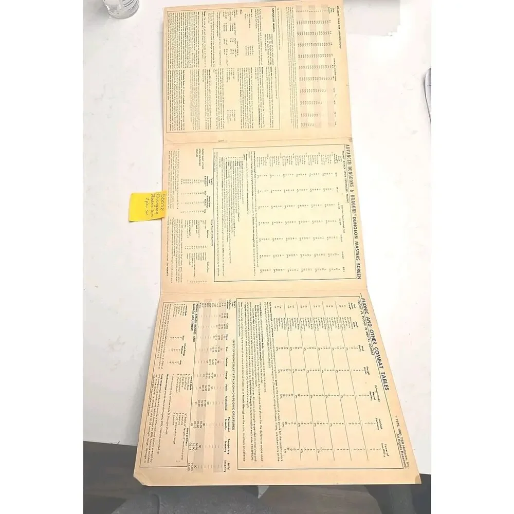 2 Piece rare 1981 TSR Dungeon Masters Screen - Advanced Dungeon & Dragons 9024